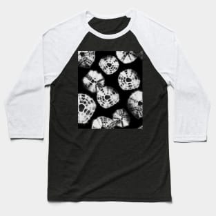 Shibori Kumo tie dye white dots over black Baseball T-Shirt